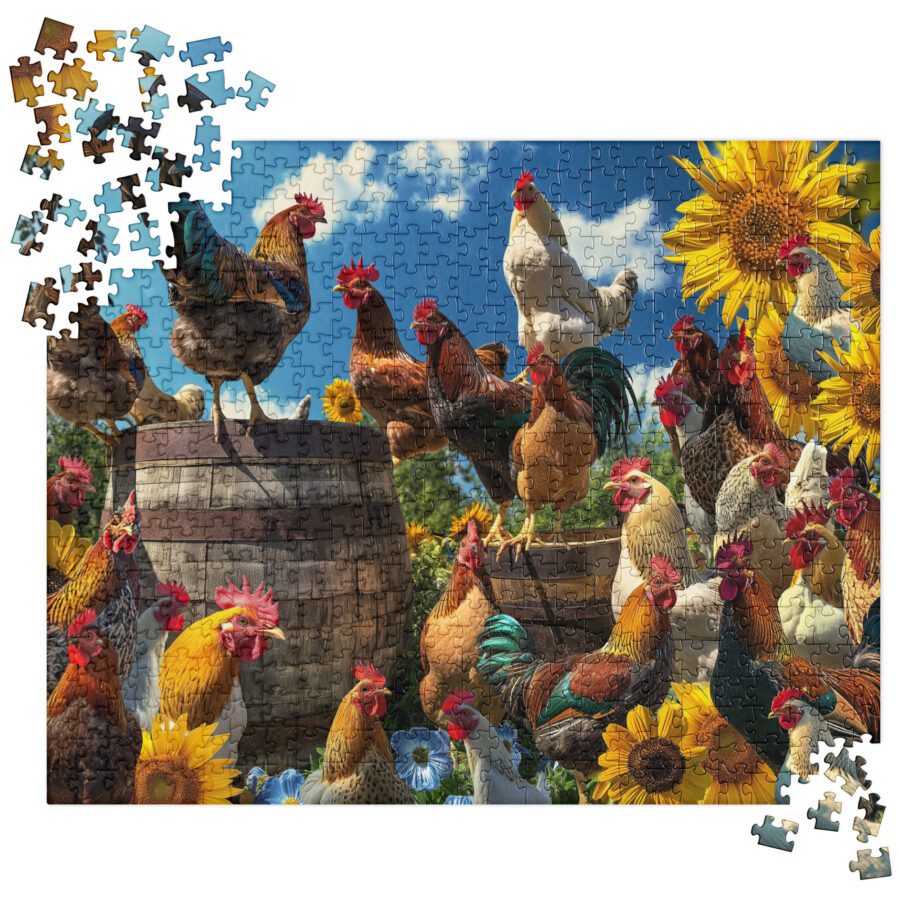 Assembling this chickens on the farm jigsaw puzzle will be a fun family activity! Treat yourself to a cute chicken puzzle and gather your loved ones for an evening of screen-free entertainment.