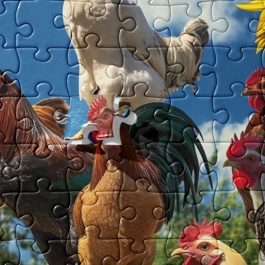 Assembling this chickens on the farm jigsaw puzzle will be a fun family activity! Treat yourself to a cute chicken puzzle and gather your loved ones for an evening of screen-free entertainment.