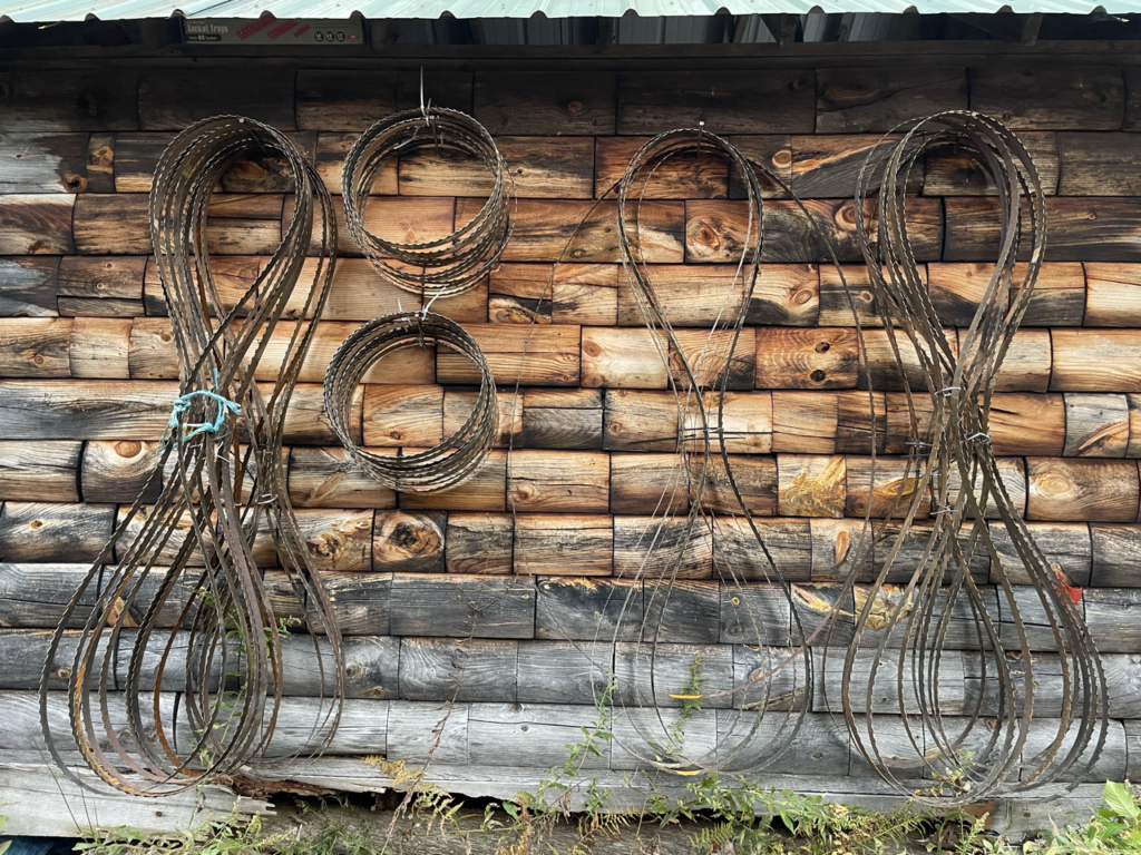 Bring your dull blades hanging around to local Mainer Kevin Wheaton who offers Bandsaw Blades Sharpening in Maine for Sawmill Blades $8 each located near Bangor Maine